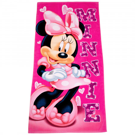 Disney Minnie Mouse Sassy Hearts Beach Towel